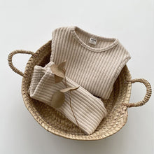 Load image into Gallery viewer, Autumn Winter Baby Boys And Girls Clothes Set Ribbed Sweater Bottom Shirts And Pants Suit Children's Clothing 2 Piece Set