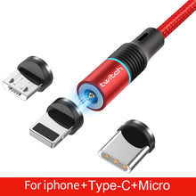 Load image into Gallery viewer, Twitch 2m Magnetic Micro USB Cable For iPhone Samsung Android Mobile Phone Fast Charging USB Type C Cable Magnet Charger Wire