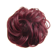 Load image into Gallery viewer, Delice Women's Wrap On Messy Bun Curly Scrunchie Chignon With Rubber Band Brown Black Synthetic Hair Ring