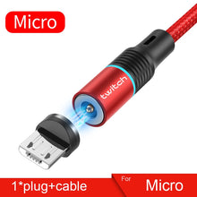 Load image into Gallery viewer, Twitch 2m Magnetic Micro USB Cable For iPhone Samsung Android Mobile Phone Fast Charging USB Type C Cable Magnet Charger Wire