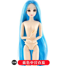 Load image into Gallery viewer, BJD Doll 30cm 20 Movable Jointe Dolls 3D Eyes Bjd Plastic Doll for Girls Toys Long Wig Female Nude Body Fashion Christmas Gift