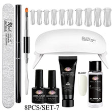 Load image into Gallery viewer, MEET ACROSS Poly UV Gel Set Nail Gel Kit 20/30ml Crystal Builder Clear Colors Gel with Lamp Gel Nail Polish For Nail Extensions