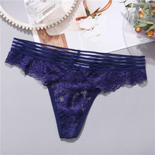 Load image into Gallery viewer, FINETOO Lace G-String Sexy Women Thong Lace floral Panties Low-rise T-back Panty Fashion Organza Bikini Underwear Lady Lingerie