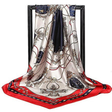 Load image into Gallery viewer, Silk Scarf Women Print hair neck Square Scarves Office Ladies Shawl Bandanna 90*90cm Muslim Hijab Handkerchief muffler foulard