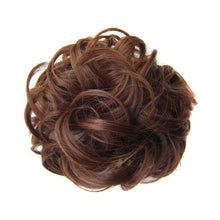 Load image into Gallery viewer, Delice Women's Wrap On Messy Bun Curly Scrunchie Chignon With Rubber Band Brown Black Synthetic Hair Ring