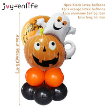 Load image into Gallery viewer, 10pcs/set Halloween Pumpkin Ghost Witch Bat Foil Balloons Set Halloween Party Decoration Hallowmas Black Orange Ballon Supplies
