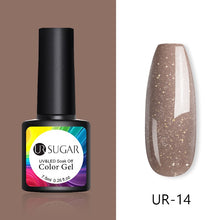 Load image into Gallery viewer, UR SUGAR Nude Glitter Gel Nail Polish Varnish Pink Rose Gold Shimmer Soak Off UV LED Nails Gel varnish 7.5ml