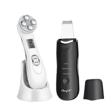 Load image into Gallery viewer, Ultrasonic Face Cleaning Skin Scrubber Facial Cleansing Peeling Machine Pore Cleaner + RF EMS LED Anti Aging Facial Massager 39