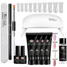 Load image into Gallery viewer, MEET ACROSS Poly UV Gel Set Nail Gel Kit 20/30ml Crystal Builder Clear Colors Gel with Lamp Gel Nail Polish For Nail Extensions