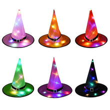 Load image into Gallery viewer, 1pc Halloween Decoration Witch Hats LED Lights Cap Halloween Costume Props Outdoor Tree Hanging Ornament Home Glow Party Decor
