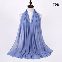 Load image into Gallery viewer, women plain bubble chiffon scarf hijab wrap printe solid color shawls headband muslim hijabs scarves/scarf 60 colors