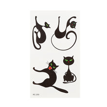 Load image into Gallery viewer, Temporary Tattoo Sticker Horror cat bat Terror Wound Realistic Blood Injury Scar Tattoo Sticker For Halloween Makeup Body Art