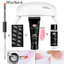 Load image into Gallery viewer, MEET ACROSS Poly UV Gel Set Nail Gel Kit 20/30ml Crystal Builder Clear Colors Gel with Lamp Gel Nail Polish For Nail Extensions