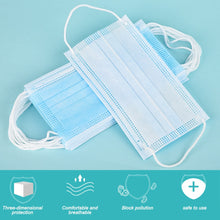 Load image into Gallery viewer, 20/30/50/100pcs Blue Disposable 3 Layer Non Woven Mouth Masks Dustproof Earloop face mask маска mascarillas Masque Maschera