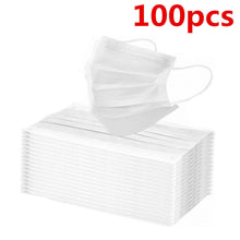 Load image into Gallery viewer, 24h Fast Shipping Hot Sale 3-layer Mask 100 Pcs Face Mouth Masks Non Woven Mascarillas Disposable Anti-Dust Masks Earloops Masks