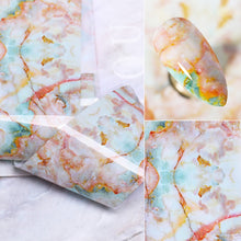Load image into Gallery viewer, 100/50x4cm Nail Foils Marble Series Pink Blue Foils Paper Nail Art Transfer Sticker Slide Nail Art Decal Nails Accessories 1 Box