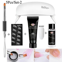 Load image into Gallery viewer, MEET ACROSS Poly UV Gel Set Nail Gel Kit 20/30ml Crystal Builder Clear Colors Gel with Lamp Gel Nail Polish For Nail Extensions