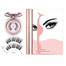 Load image into Gallery viewer, Magnetic Eyelashes & Liquid Eyeliner & Tweezer Set 3D Mink Lashes Makeup Magnet Eyelashes Set Long Lasting Eyelash Extension