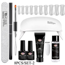 Load image into Gallery viewer, MEET ACROSS Poly UV Gel Set Nail Gel Kit 20/30ml Crystal Builder Clear Colors Gel with Lamp Gel Nail Polish For Nail Extensions