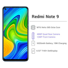 Load image into Gallery viewer, Global Version Xiaomi Redmi Note 9 3GB 64GB / 4GB 128GB Smartphone Helio G85 Octa Core 48MP Quad Rear Camera 6.53" 5020mAh