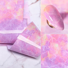 Load image into Gallery viewer, 100/50x4cm Nail Foils Marble Series Pink Blue Foils Paper Nail Art Transfer Sticker Slide Nail Art Decal Nails Accessories 1 Box