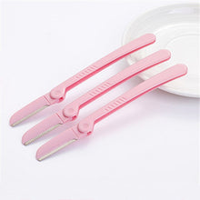 Load image into Gallery viewer, 3Pcs/Set Pink Facial Eyebrow Trimmer Armpit Hair Razor Beauty Face Eye brow Shaper Shaver Stainless Steel Blades Makeup Tools