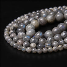 Load image into Gallery viewer, Gray Moonstone Beads Labradorites Beads Natural Stone Beads 4 6 8 10 12mm Beads For Jewlry Making DIY Bracelet Necklace