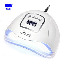 Load image into Gallery viewer, SUNX5 Max 90/72W LED Lamp Nail Dryer 45/36 LEDs UV Ice Lamp For Drying Gel Polish 10/30/60/99s Timer Auto Sensor Manicure Tools