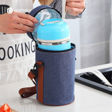 Load image into Gallery viewer, WORTHBUY Cute Japanese Lunch Box For Kids Portable Outdoor Stainless Steel Bento Box Leak-Proof Food Container Kitchen Food Box