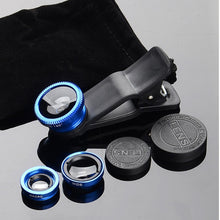 Load image into Gallery viewer, phone lens Fisheye 0.67x Wide Angle Zoom lens fish eye 6x macro lenses Camera Kits with Clip lens on the phone for smartphone