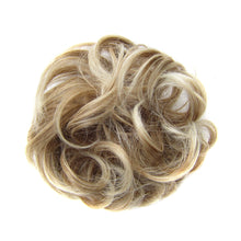 Load image into Gallery viewer, Delice Women's Wrap On Messy Bun Curly Scrunchie Chignon With Rubber Band Brown Black Synthetic Hair Ring