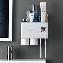 Load image into Gallery viewer, Bathroom Accessories organizer Set Toothbrush Holder Automatic Toothpaste Dispenser Holder Toothbrush Wall Mount Rack Tools Set
