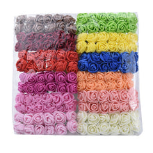 Load image into Gallery viewer, 72/144 Pieces Cheap artificial flowers MINI foam teddy bear of rose bouquet vase for home decor wedding decorative flower wreath