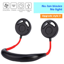 Load image into Gallery viewer, Portable 1200 2000 mAre USB Mini Fan Neck Fan Rechargeable Small Portable Sports Fan light Usb Desk Hand Air Conditioner cooler