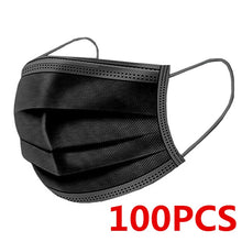 Load image into Gallery viewer, 5/30/50/100/200pcs Disposable Masks Non-woven Face Masks 3 layer Ply Filter Anti Dust Breathable Adult Mouth Mask Black IN STOCK