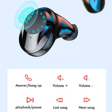 Load image into Gallery viewer, Wireless Headphones IPX7 Waterproof Touch Control 9D TWS Bluetooth 5.0 Stereo Earbuds Sports Earphones Headsets with Microphone