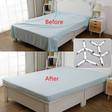 Load image into Gallery viewer, 4Pcs/Set Bed Sheet Clip Bed Sheet Belt Fastener Mattress Elastic Non-Sip Clip Blanket Gripper White and Black