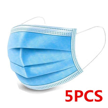 Load image into Gallery viewer, 5/30/50/100/200pcs Disposable Masks Non-woven Face Masks 3 layer Ply Filter Anti Dust Breathable Adult Mouth Mask Black IN STOCK