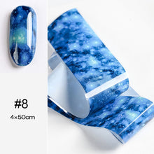 Load image into Gallery viewer, 100/50x4cm Nail Foils Marble Series Pink Blue Foils Paper Nail Art Transfer Sticker Slide Nail Art Decal Nails Accessories 1 Box
