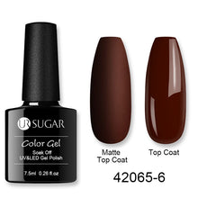 Load image into Gallery viewer, UR SUGAR 7.5ml Matte Nail Gel Polish Purple Series Hybrid Varnish Nail Art Semi Permanent UV Gel Varnish Soak Off Matte Top Coat
