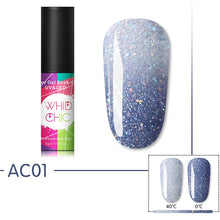 Load image into Gallery viewer, WHID CHIC Thermal Glitter Soak Off UV Gel Polish Sparkling Temperature Color-changing Varnish Gel Nail Art varnish Decor