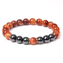 Load image into Gallery viewer, Buddha Bracelet Men Red Tiger Eye Natural Stone 8mm Black Obsidian Hematite Beads Elastic Charm Bracelets Homme Jewelry Gift