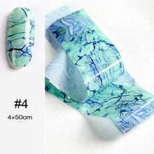 Load image into Gallery viewer, 100/50x4cm Nail Foils Marble Series Pink Blue Foils Paper Nail Art Transfer Sticker Slide Nail Art Decal Nails Accessories 1 Box