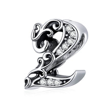 Load image into Gallery viewer, bamoer 10 Number Metal Beads Vintage Charm for Female Original Silver 925 Bracelet & Bangle 925 Sterling Silver Jewelry SCC1418