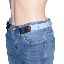 Load image into Gallery viewer, Women's Buckle-Free Elastic Belts Invisible Belt for Jeans No Bulge Hassle Band Fashion Casual Adjustable Button Canvas Belt
