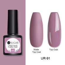 Load image into Gallery viewer, UR SUGAR 7.5ml Matte Nail Gel Polish Purple Series Hybrid Varnish Nail Art Semi Permanent UV Gel Varnish Soak Off Matte Top Coat