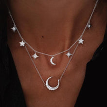 Load image into Gallery viewer, Bohemian Multi Layered Necklace for Women Vintage Portrait Coin Star Moon Pendant Necklace Geometric Collier Collares