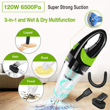 Load image into Gallery viewer, 6500pa Strong Power Car Vacuum Cleaner DC 12V 120W Cordless Wet and Dry Dual Use Auto Portable Vacuums Cleaner For home Office