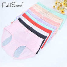 Load image into Gallery viewer, FallSweet 5 pcs/lot ! Sexy Period Panties Mid Waist Menstrual Briefs Leak Proof Underwear Female XXXL