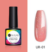 Load image into Gallery viewer, UR SUGAR Nude Glitter Gel Nail Polish Varnish Pink Rose Gold Shimmer Soak Off UV LED Nails Gel varnish 7.5ml
